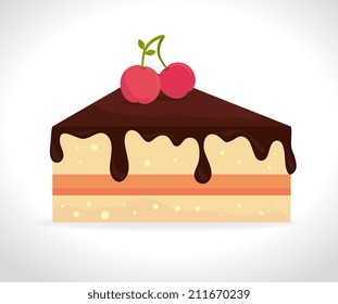 Dessert design over white background, vector illustration