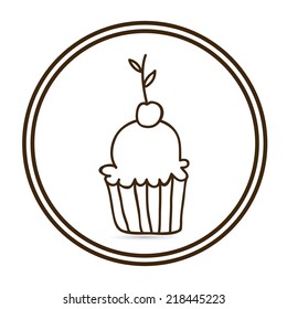 Dessert design over white background, vector illustration