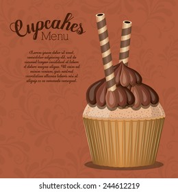 Dessert design over white background ,vector illustration.