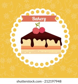 Dessert design over yellow background, vector illustration