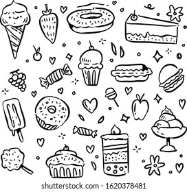 dessert doodle . vector illustration