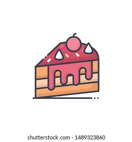 Dessert Filled outline vector illustration. Food & Drinks style icon.