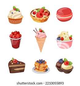 Dessert Food Flat Illustration Elements