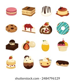 Dessert Food Illustration Vector Set