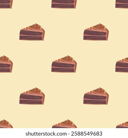 Dessert food seamless pattern. Sweet pastry background illustration.