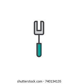 Dessert fork filled outline icon, line vector sign, linear colorful pictogram isolated on white. Kitchen utensils symbol, logo illustration. Pixel perfect vector graphics