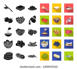 Dessert fragrant black,flat icons in set collection for design. Food and sweetness vector symbol stock web illustration.