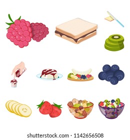 Dessert fragrant cartoon icons in set collection for design. Food and sweetness vector symbol stock web illustration.