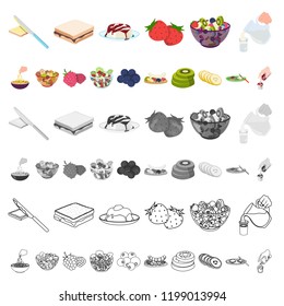 Dessert fragrant cartoon icons in set collection for design. Food and sweetness vector symbol stock web illustration.