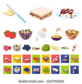 Dessert fragrant cartoon,flat icons in set collection for design. Food and sweetness vector symbol stock web illustration.