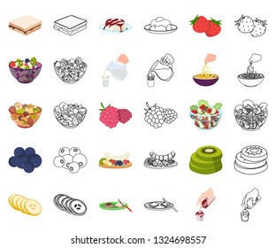 Dessert fragrant cartoon,outline icons in set collection for design. Food and sweetness vector symbol stock web illustration.