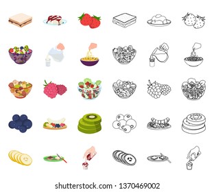 Dessert fragrant cartoon,outline icons in set collection for design. Food and sweetness vector symbol stock web illustration.