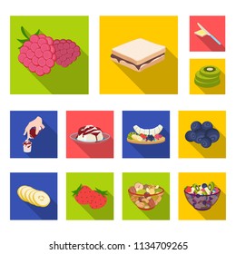 Dessert fragrant flat icons in set collection for design. Food and sweetness vector symbol stock web illustration.