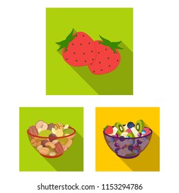 Dessert fragrant flat icons in set collection for design. Food and sweetness vector symbol stock web illustration.