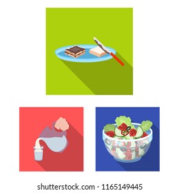 Dessert fragrant flat icons in set collection for design. Food and sweetness vector symbol stock web illustration.
