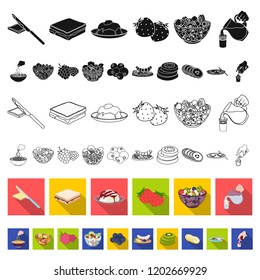 Dessert fragrant flat icons in set collection for design. Food and sweetness vector symbol stock web illustration.