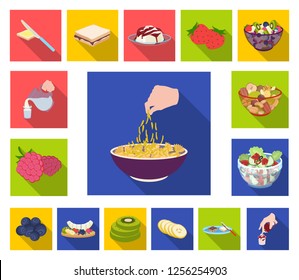 Dessert fragrant flat icons in set collection for design. Food and sweetness vector symbol stock web illustration.