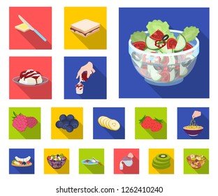 Dessert fragrant flat icons in set collection for design. Food and sweetness vector symbol stock web illustration.