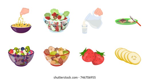 Dessert fragrant icons in set collection for design. Food and sweetness vector symbol stock web illustration.