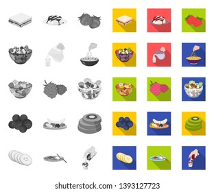 Dessert fragrant mono,flat icons in set collection for design. Food and sweetness vector symbol stock web illustration.