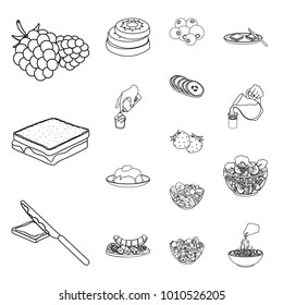 Dessert fragrant outline icons in set collection for design. Food and sweetness vector symbol stock web illustration.