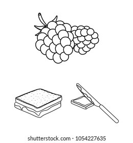 Dessert fragrant outline icons in set collection for design. Food and sweetness vector symbol stock web illustration.