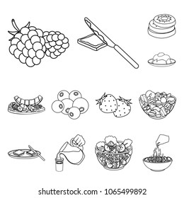 Dessert fragrant outline icons in set collection for design. Food and sweetness vector symbol stock web illustration.