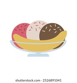 Dessert Ice Cream In Bowl Illustration - 03