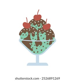 Dessert Ice Cream In Bowl Illustration - 04