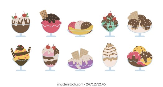 Dessert Ice Cream in Bowl Set