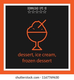 dessert, ice cream, frozen dessert vector icon