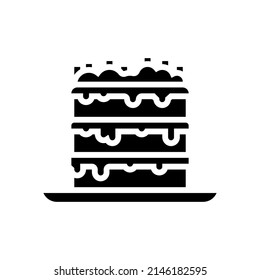 dessert ice cream glyph icon vector. dessert ice cream sign. isolated contour symbol black illustration