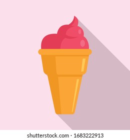 Dessert ice cream icon. Flat illustration of dessert ice cream vector icon for web design
