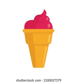 Dessert ice cream icon. Flat illustration of dessert ice cream vector icon isolated on white background