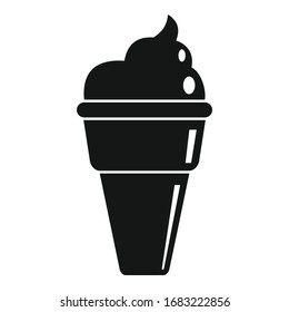 Icono de helado de postre. Simple ilustración del icono del vector de helado de postre para el diseño web aislado en fondo blanco