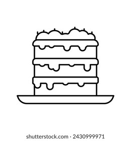 dessert ice cream line icon vector. dessert ice cream sign. isolated contour symbol black illustration