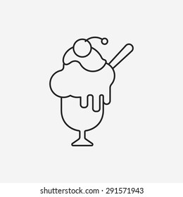 dessert ice cream line icon