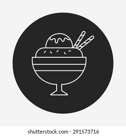 dessert ice cream line icon