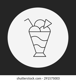 dessert ice cream line icon