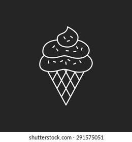 dessert ice cream line icon