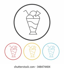 dessert ice cream line icon