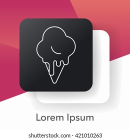 dessert ice cream line icon