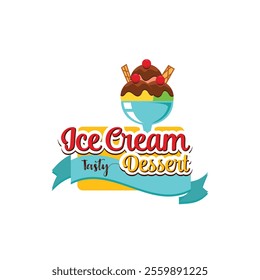 Dessert Ice Cream Logo Design Royalty Free Clipart, Vectors, and Stock Illustration.