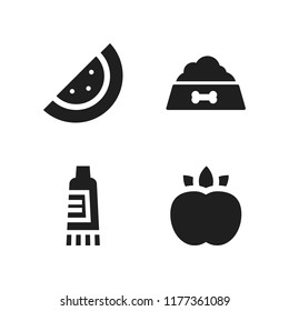 dessert icon. 4 dessert vector icons set. watermelon, dog food and cream icons for web and design about dessert theme