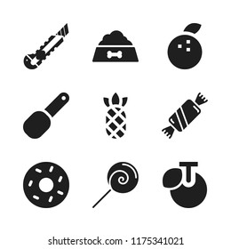 dessert icon. 9 dessert vector icons set. donut, pineapple and scoop icons for web and design about dessert theme