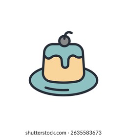 estilo .design com plano de fundo da coleção de ícones de sobremesa