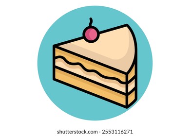 Dessert icon. colored outline icon style. icon related to meal. food elements vector illustration