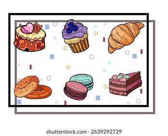 Dessert Icon for Decorate Cute Design for Background 