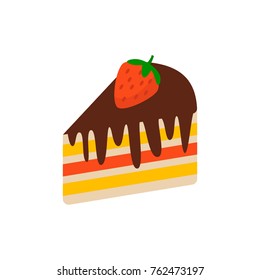 Dessert icon flat. Isolated symbol on shop topic with desert icon and cake, dessert and pastry meaning vector illustration.