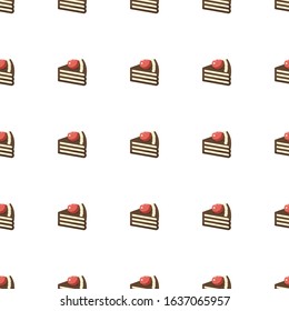 dessert icon pattern seamless isolated on white background. Editable flat dessert icon. dessert icon pattern for web and mobile.